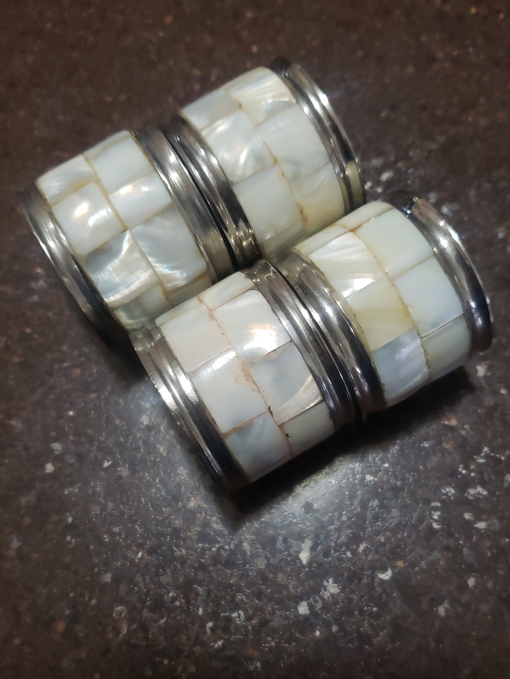 Inlaid Mother Of Pearl Napkin Rings (set of 4)